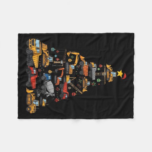 Bauwagen Lover Weihnachtsbaum Niedliche Weihnachte Fleecedecke (Vorderseite (Horizontal))