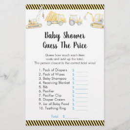 Bauwagen schätzen das Preisduschenspiel