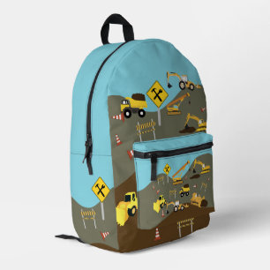 Bauwagen-Site-Thema Zurück zur Schule Bedruckter Rucksack