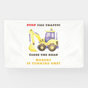 Bauwagenbagger Geburtstagspartei Banner
