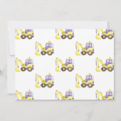 Bauwagenbagger Geburtstagspartei Einladung (Rückseite)