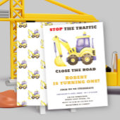 Bauwagenbagger Geburtstagspartei Einladung