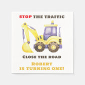 Bauwagenbagger Geburtstagspartei Serviette (Vorderseite)