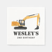 Bauwagenbagger Geburtstagspartei Serviette (Vorderseite)