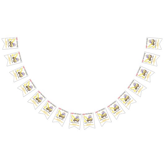 Bauwagenbagger Geburtstagspartei Wimpelkette (Alle)