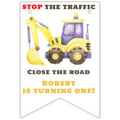 Bauwagenbagger Geburtstagspartei Wimpelkette (Erste Fahne)