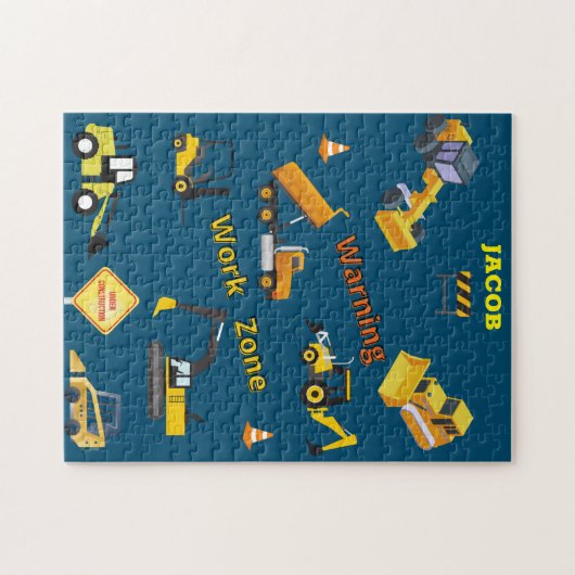 Bauwarnung Arbeitsbereich mit/ Name Puzzle (Horizontal)