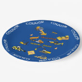 Bauwarnung Personalisiert Pappteller (Schrägansicht)