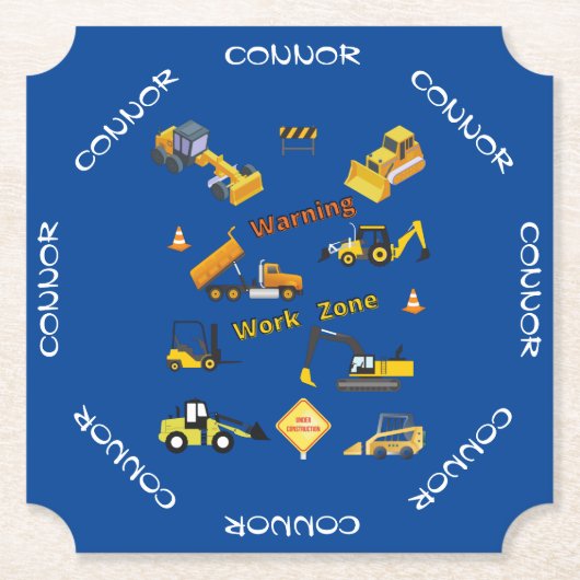 Bauwarnung Personalisiert Untersetzer (Vorderseite)