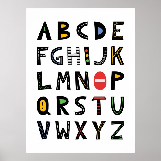 Bauweise Alphabet Muster Poster (Vorne)