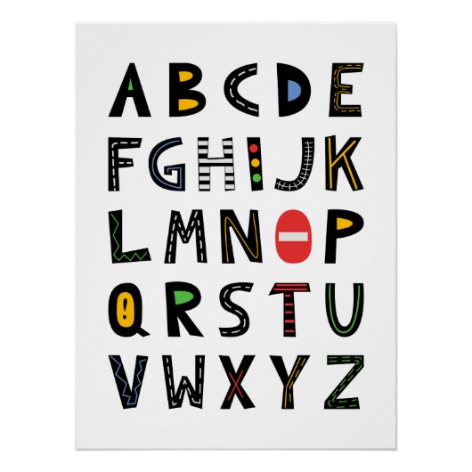 Bauweise Alphabet Muster Poster (Vorderseite)