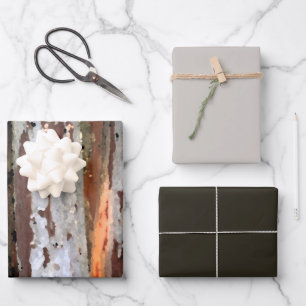 Bauweise aus rustikalem Holz 1 Geschenkpapier Set