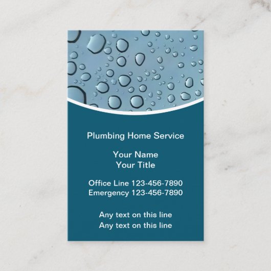 Bauweise des Klempnerwassers lässt Visitenkarten f Visitenkarte (Vorderseite)