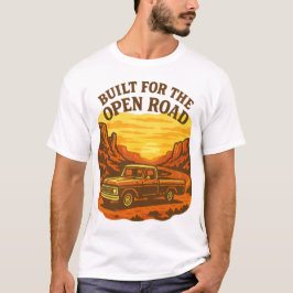Bauweise für die offene Straße Retro LKW Art T-Shirt