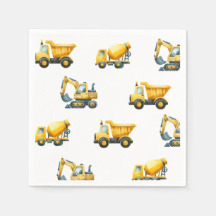 Bauweise, gelbe Müllwagen-Servietten Serviette