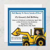 Bauwerk Fun/ Backhoe Einladung (Vorne/Hinten)