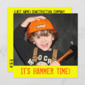 Bauwerkzeug Thema Geburtstag Einladung (Vorne/Hinten)