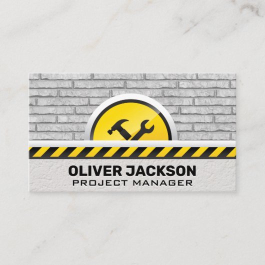 Bauwerkzeuge | Background Brick Wall Visitenkarte (Vorderseite)