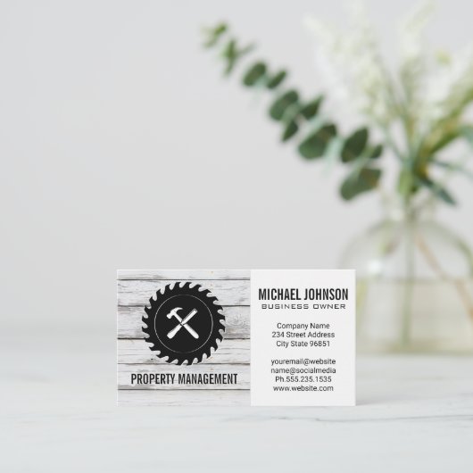 Bauwerkzeuge | Holz Visitenkarte (Stehend Vorderseite)