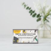 Bauwerkzeuge in Tabelle Visitenkarte (Stehend Vorderseite)