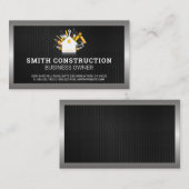 Bauwerkzeuge | Real Anwesen | Schwarzes Metall Visitenkarte (Vorne/Hinten)