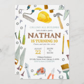 Bauwerkzeuge zum Geburtstag Einladung (Vorne/Hinten)