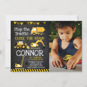 Bauwesen, Dump Truck mit Foto Einladung (Vorderseite)