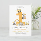 Bauwesen Erste Einladung zum Geburtstag (Stehend Vorderseite)