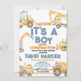 Bauwesen Es ist ein Boy Dump Truck Party Einladung