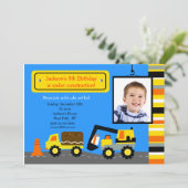 Bauwesen Foto Geburtstagspartei Einladung (Stehend Vorderseite)