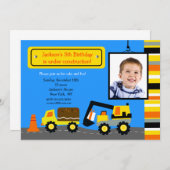 Bauwesen Foto Geburtstagspartei Einladung (Vorne/Hinten)