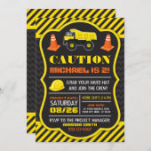 Bauwesen Geburtstagseinladung mit Umschlägen Einladung (Vorne/Hinten)