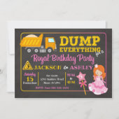 Bauwesen und Prinzessin Joint Birthday Einladung (Vorderseite)