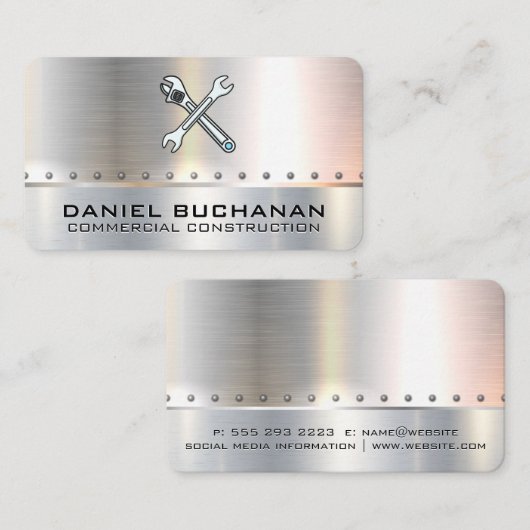 Bauwrenches | Metall | Rivets Visitenkarte (Vorne/Hinten)
