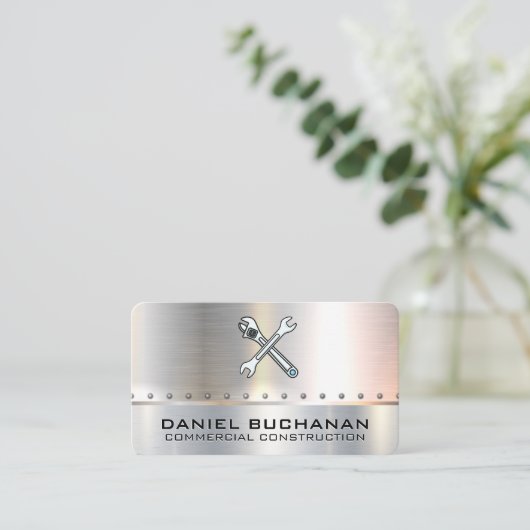 Bauwrenches | Metall | Rivets Visitenkarte (Stehend Vorderseite)