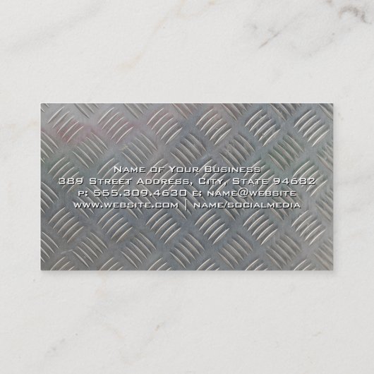 Bauzeichen | Hardware-Tools | Stahl Visitenkarte (Rückseite)