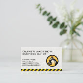 Bauzeichen | Konkreter Hintergrund | Vorsicht Visitenkarte (Stehend Vorderseite)