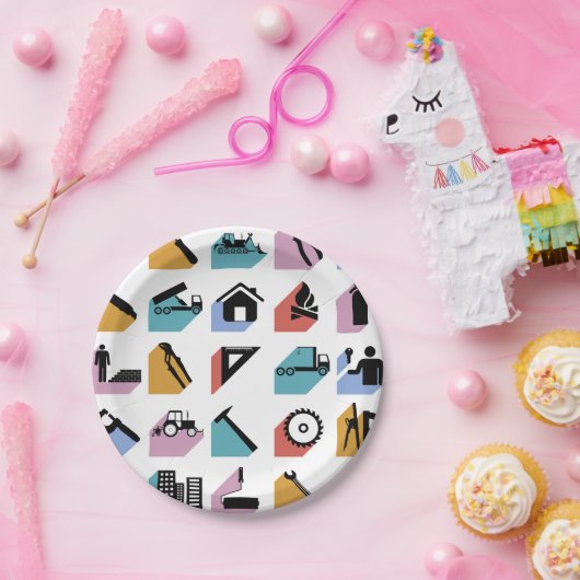 Bauzeichen Pappteller (Party)