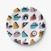 Bauzeichen Pappteller (Vorderseite)