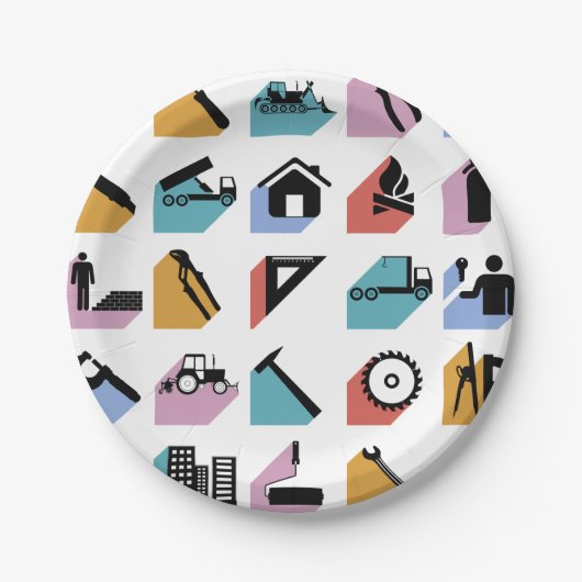 Bauzeichen Pappteller (Vorderseite)