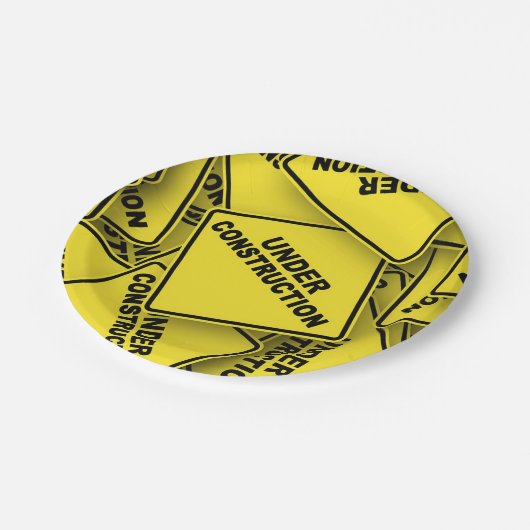 Bauzeichen Pappteller (Schrägansicht)