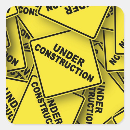 Bauzeichen Quadratischer Aufkleber (Vorderseite)