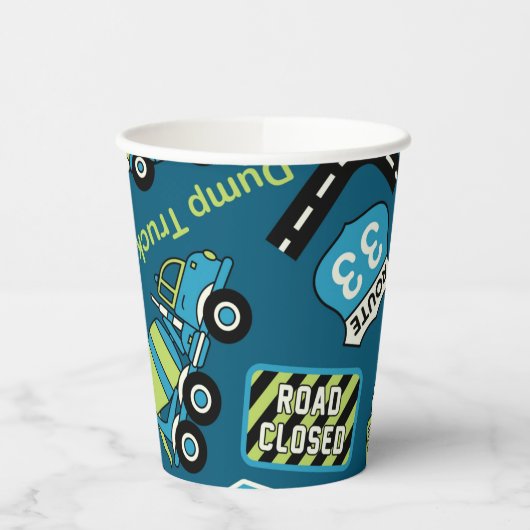 Bauzeichen und LKW Pappbecher (Links)