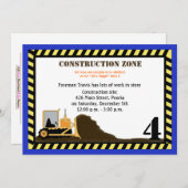 Bauzone Backhoe Boys Birthday Einladung (Vorne/Hinten)