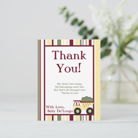 Bauzone Flat Dankeschön Karte (Stehend Vorderseite)