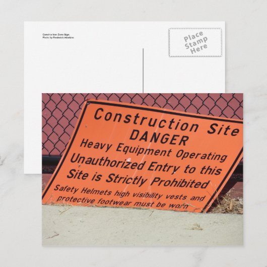 Bauzone Postkarte (Vorne/Hinten)