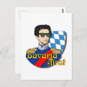 Bavaria First König Ludwig II mit Brille Postkarte (Vorne/Hinten)