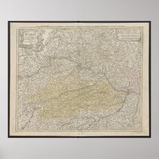 Bavaria Map, Germany Poster, Historical Map 1712 Poster (Vorne)