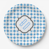 Bavaria Pattern hearts blue white  Pappteller (Vorderseite)