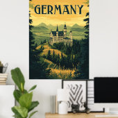 Bavaria Travel Souvenir - Vintages deutsches Schlo Poster (Heimbüro)